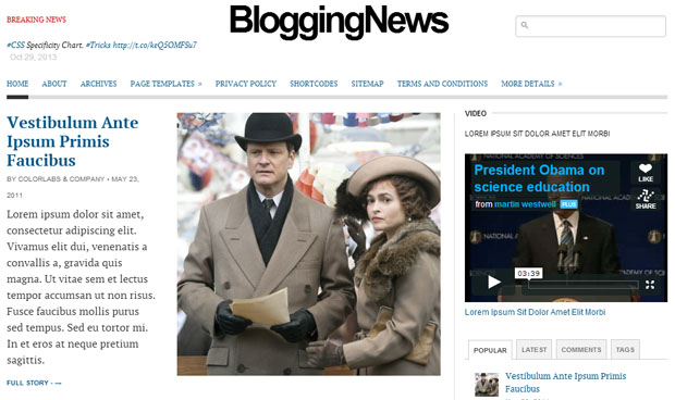 BloggingNews - News WordPress Theme