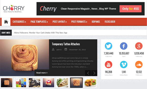 Cherry - News WordPress Theme