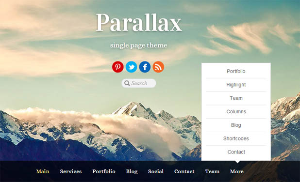 Parallax - Portfolio WordPress Tema