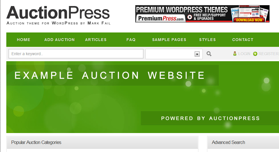AuctionPress WordPress Template
