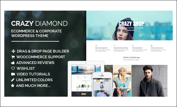 crazy diamond corporate ecommerce wordpress theme 
