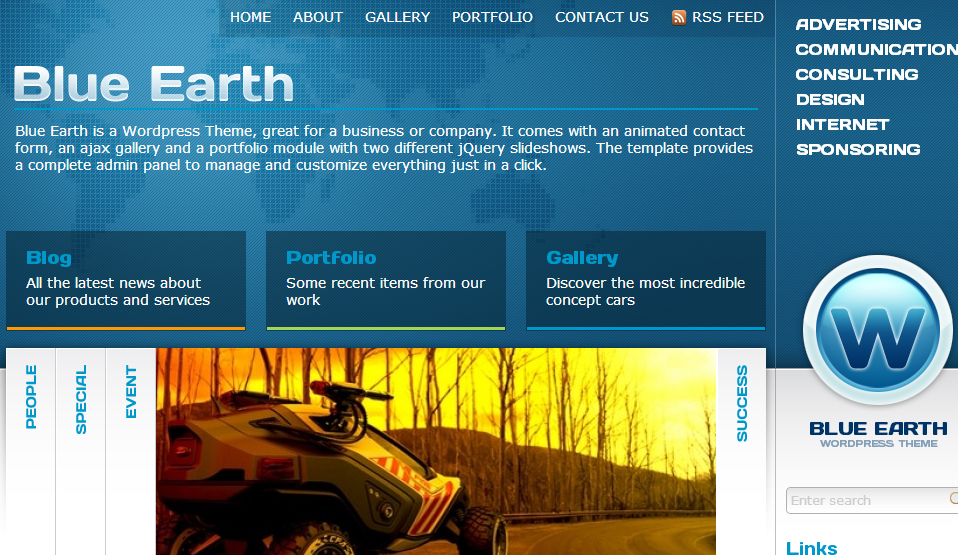Blue Earth WordPress Theme