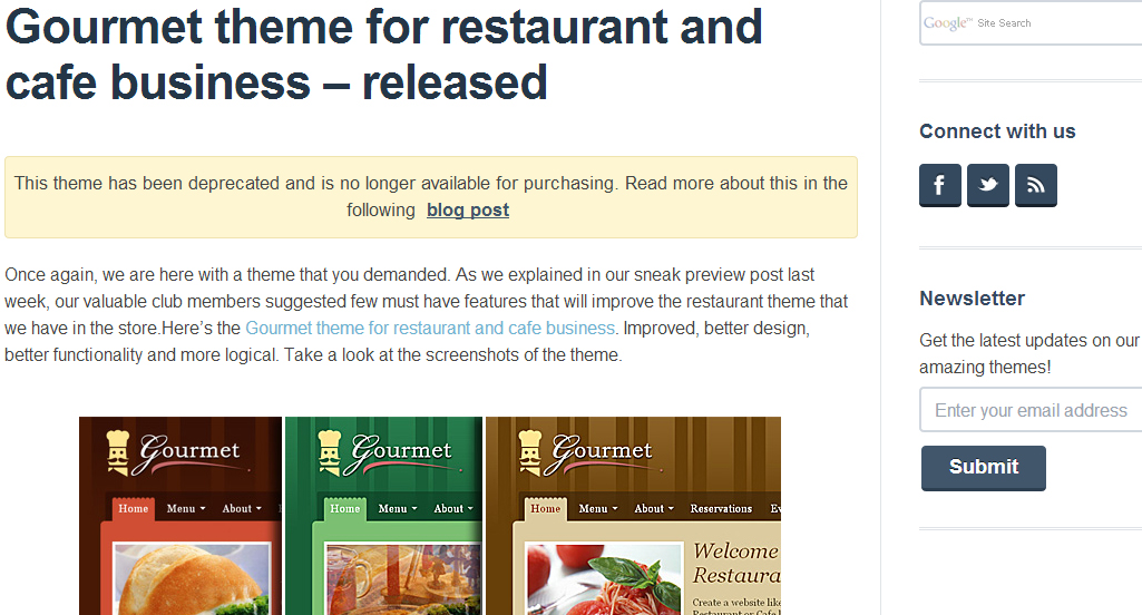 Gourmet WordPress Theme