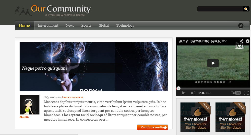 Our Community WordPress Theme
