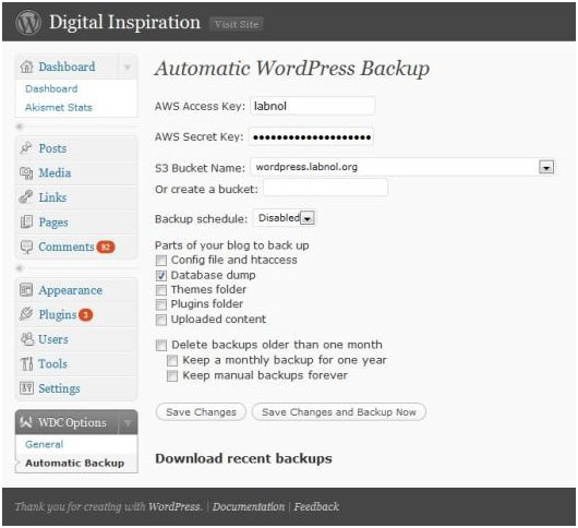 WordPress Files to Backup