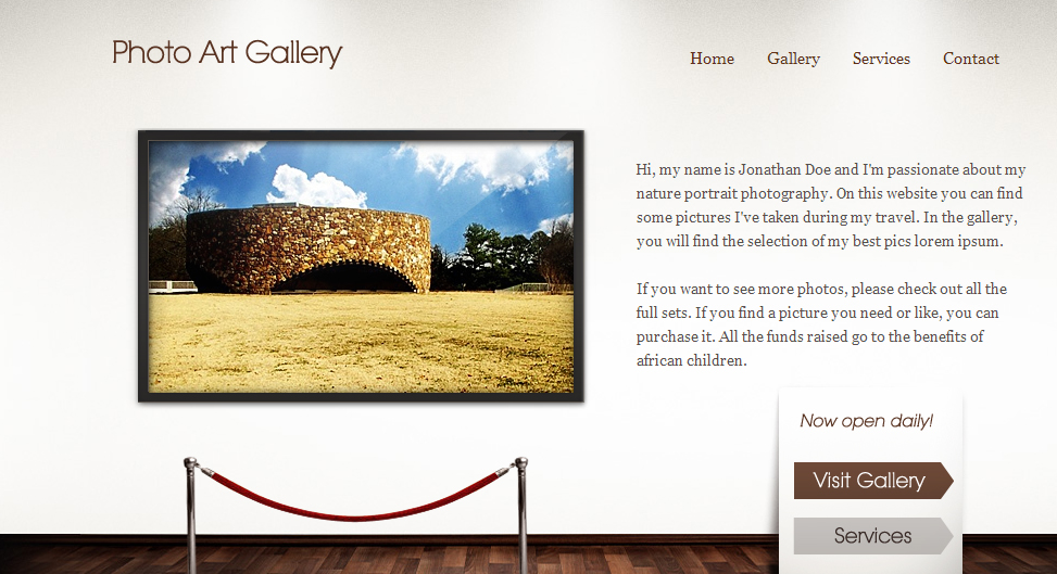 Art Gallery Photo WordPress Art Theme