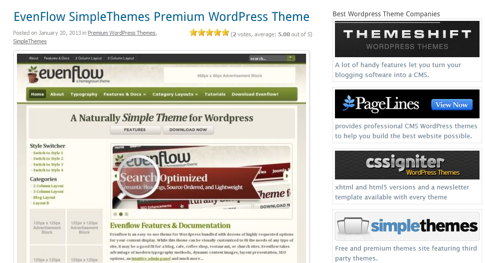 Evenflow WordPress Theme