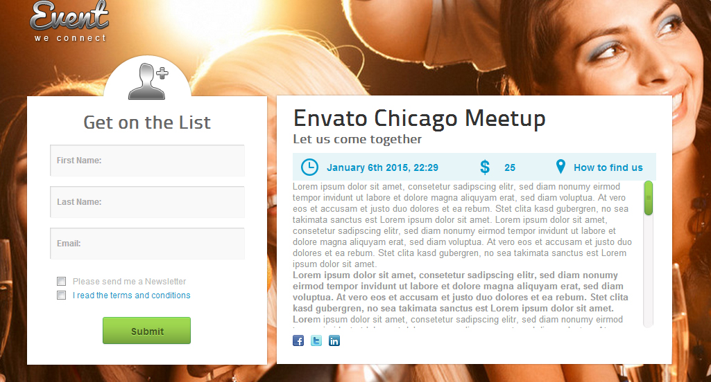 Event Guest List WordPress Theme