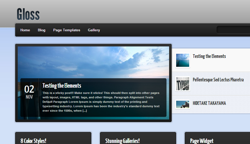Gloss Surface WordPress Theme