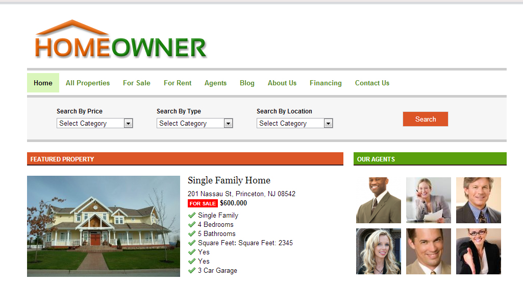 Homeowner WordPress Real Estate Theme