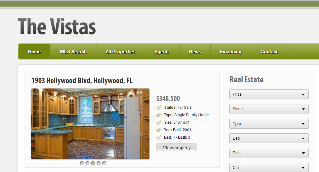 The Vistas WordPress Real Estate Theme