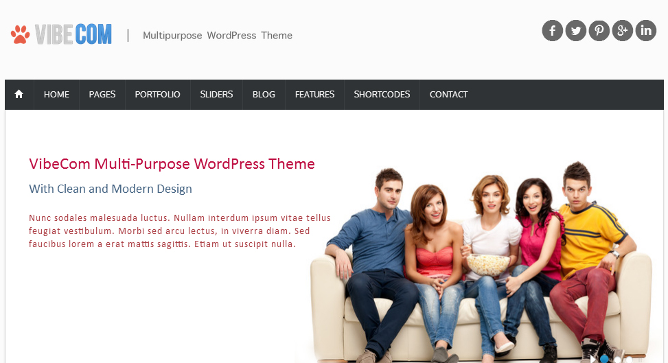 VibeCom – A  WordPress Responsive Theme