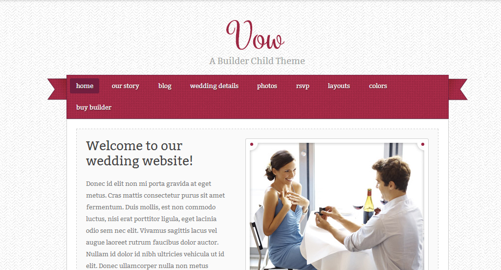 Vow Red WordPress Wedding  Theme