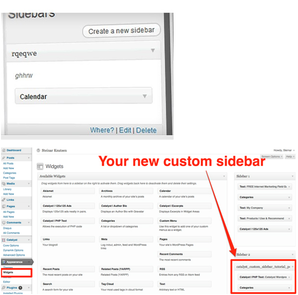 Use Custom Sidebars