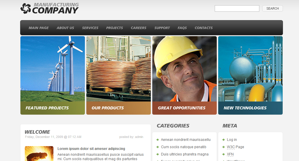 Manufacturing Company Industry WordPress Theme
