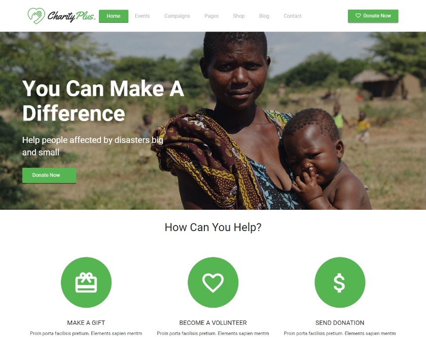 Charity Plus Multipurpose Non-Profit Charity WordPress Theme