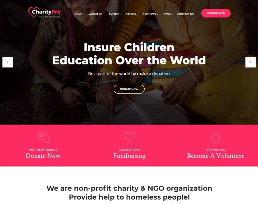Charity Pro Charity Donation and Raising Money WordPress Theme