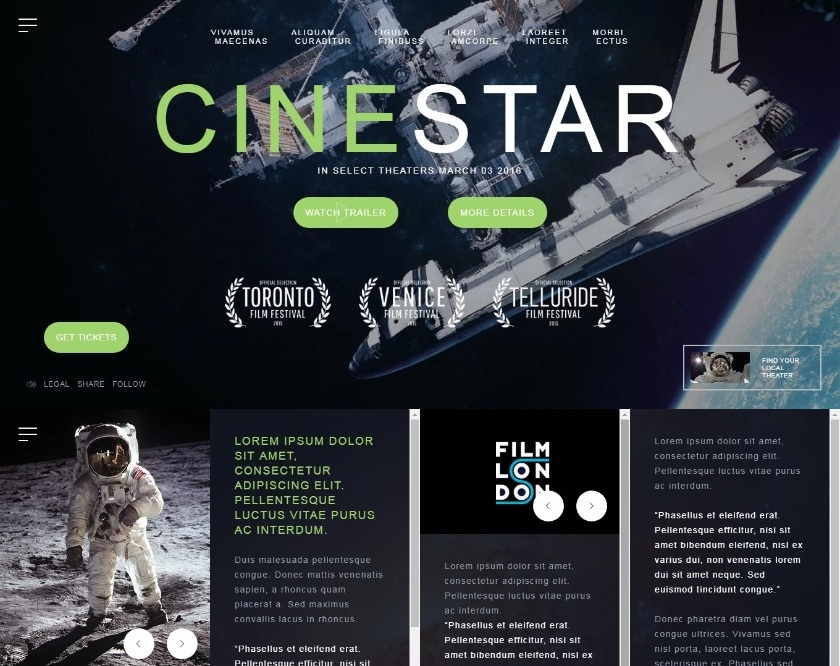 Cinestar Responsive WordPress Theme
