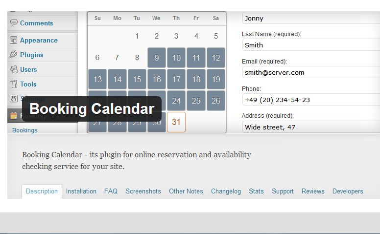 Booking Calendar