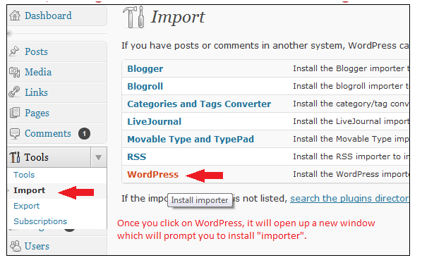 Import WordPress Blog to the New Database