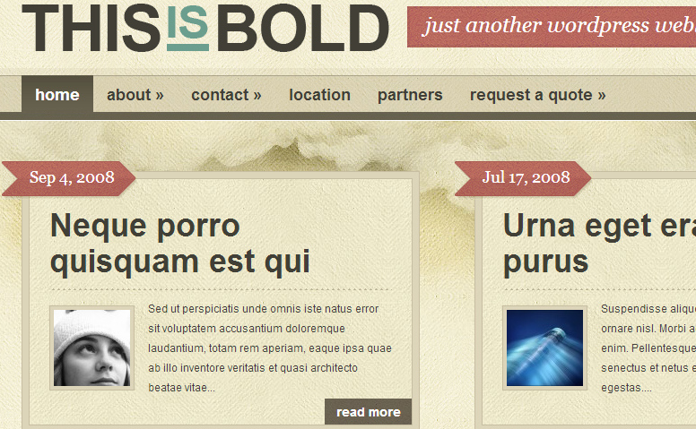 Bold WordPress theme