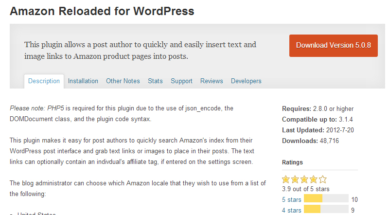 Amazon reloaded for WordPress