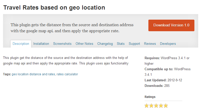 Geo Location Based Travel Rates