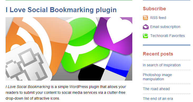 I Love Social Bookmarking plugin