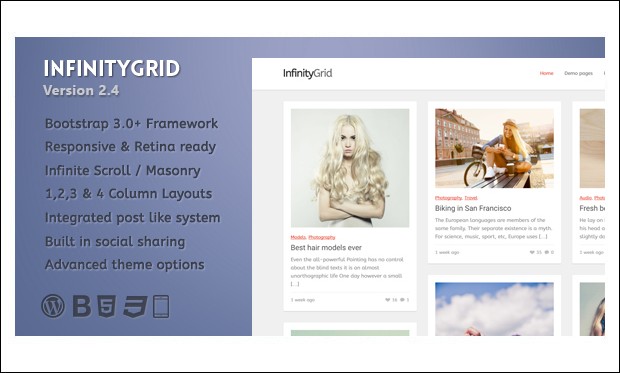 InfinityGrid - Grid Styled WordPress Themes