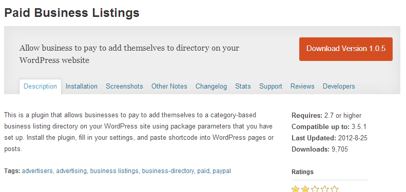 Paid Business Listings plugins