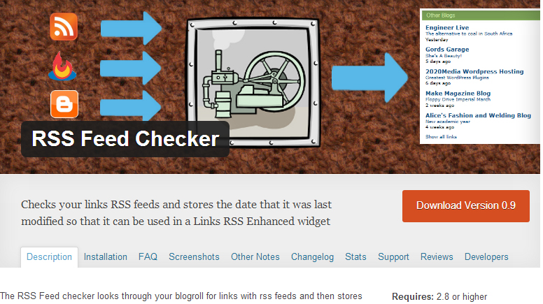 RSS Feed Checker plugin