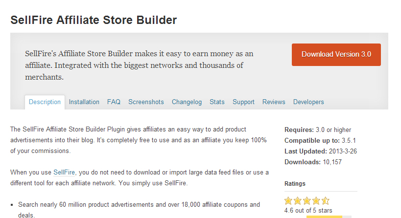 SellFire Affiliate Store Builder plugin