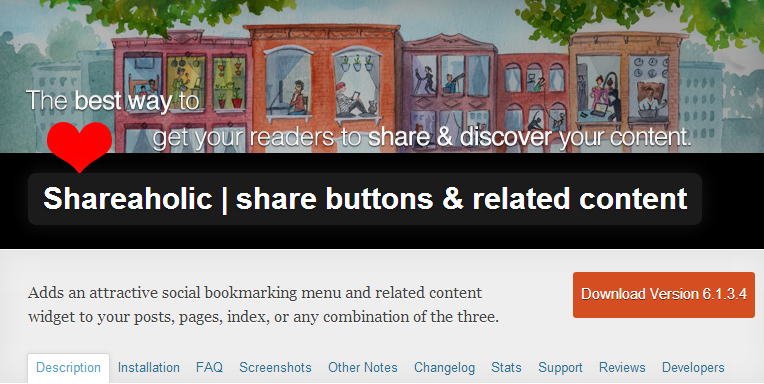 Shareaholic share buttons & related content