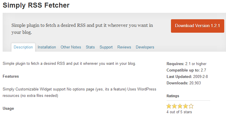 Simple RSS fetcher
