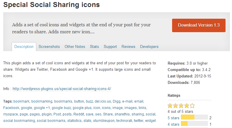 Special Social Sharing icons plugins