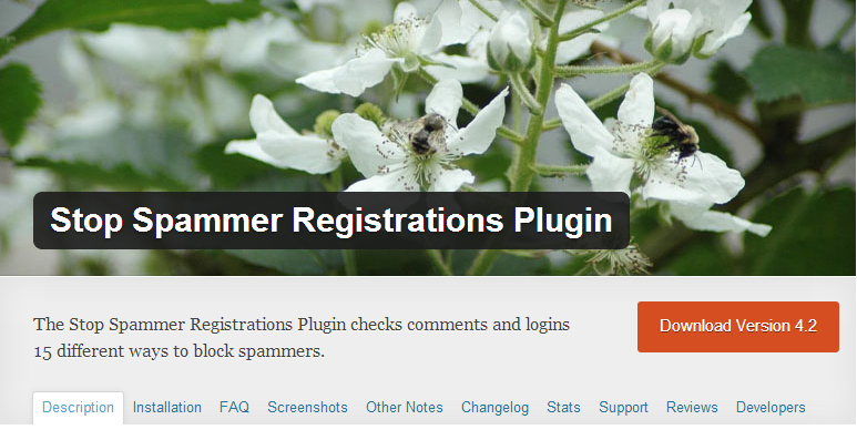 Stop Spammer Registrations plugin
