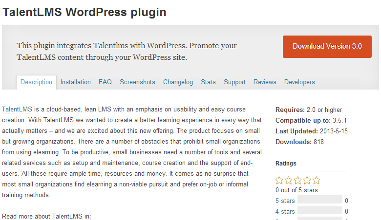 TalentMS WordPress plugin