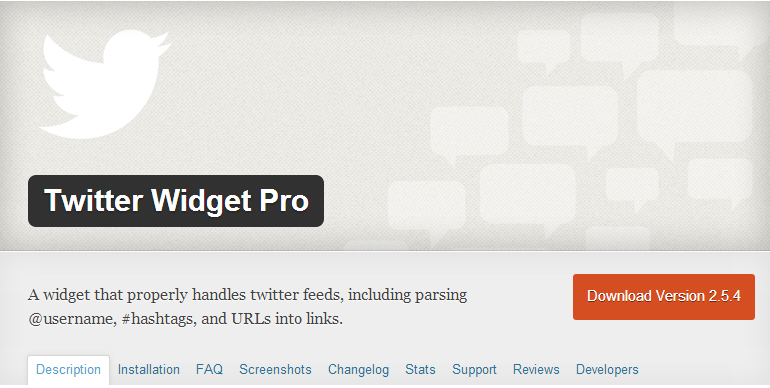 Twitter Widget Pro plugin