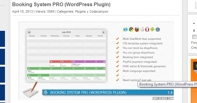 Bookings Pro wordpress plugin