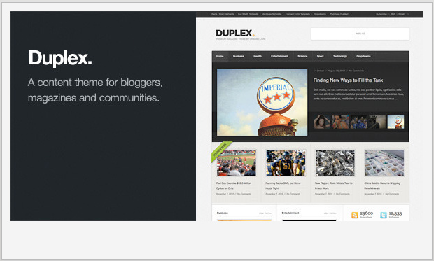 Duplex -Personal Blog WordPress Template