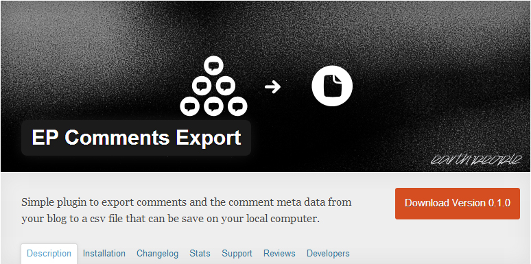 EP comments export wordpress plugin