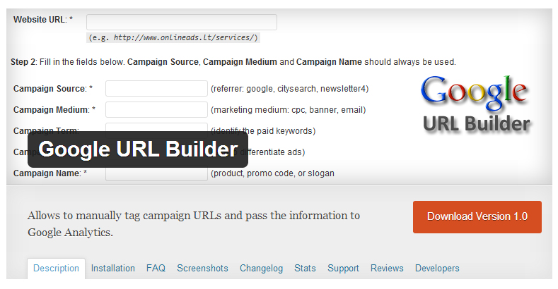 Google URL builder