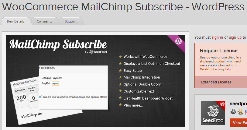 Mail chimp subscribe