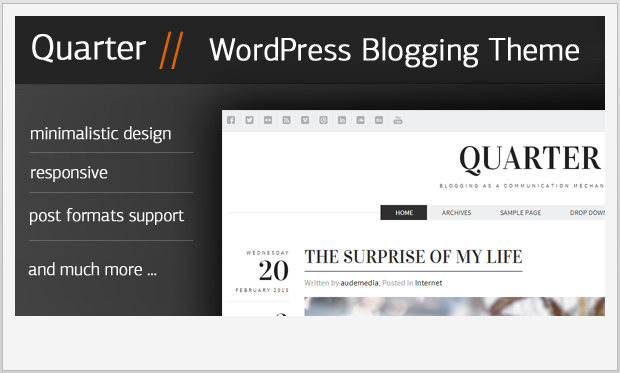 Quarter -Personal Blog WordPress Template