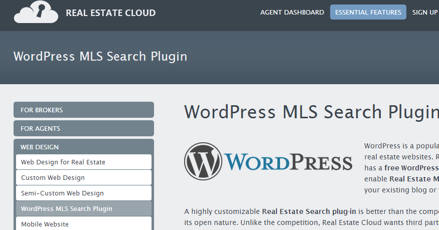 Real Estate Cloud MLS wordpress plugin