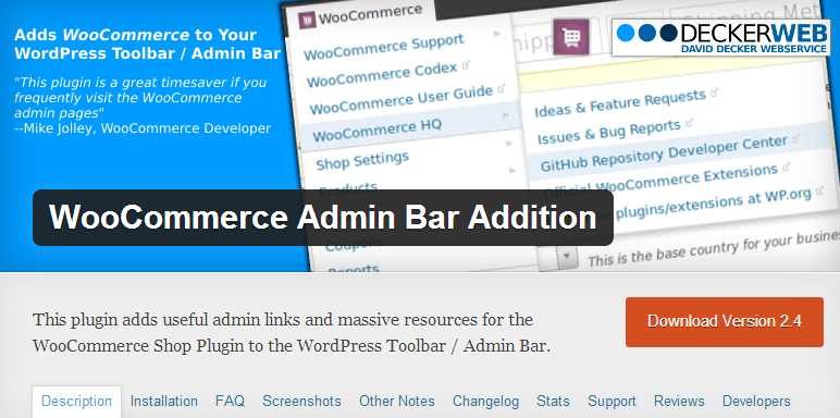 Woocommerce admin bar addition