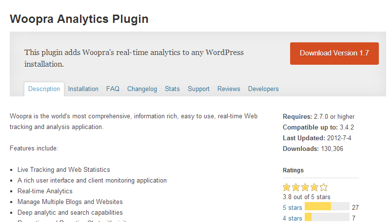 Woopra Analytics WordPress plugin