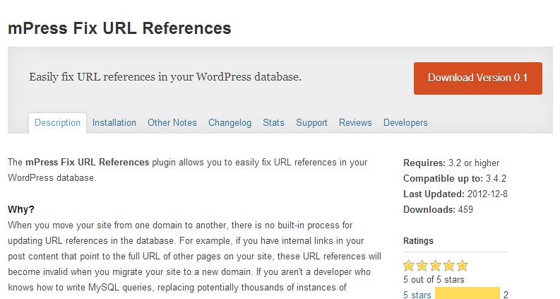 mpress fix URL references wordpress plugin