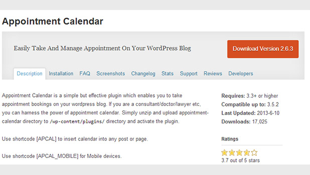 Appointment Calendar wordpress plugin