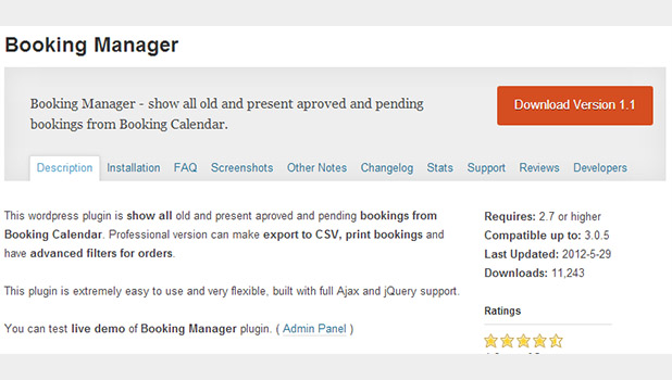 Booking manager WordPress templates